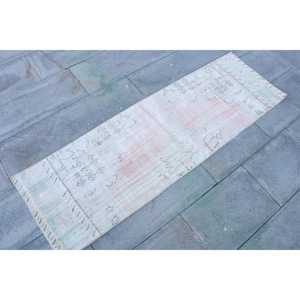 พรมขนาด 1.7x5.5 ฟุต, พรมวิ่งสไตล์ตุรกีแบบวินเทจ, พรมขนสัตว์สีขาว - Product Image 3