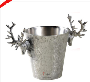 Amazing look Silver finished Wine Cooler Deer Head <b>Ice</b> <b>Bucket</b> For Bar And Restaurant - Product Image 5