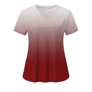 Ensemble d'uniforme d'infirmière en tissu tissé élasthanne pour femme, avec haut à manches courtes et col en V et pantalon jogger, pour usage hospitalier, détection d'aiguilles - Product Image 5