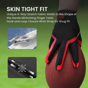 Gants de football à adhérence améliorée, ajustement confortable et flexible, pour l'entraînement et les matchs des jeunes et des adultes - Product Image 3