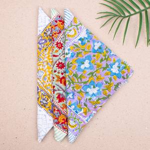 3 bandanas en coton unisexes, style bohème, pour l'été, foulard pour la tête, bandanas imprimés à la main, cadeau pour femmes - Product Image 3