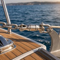 Connecteur pivotant pour chaîne d'ancre en acier inoxydable 316, poli haute brillance, antirouille, matériel d'amarrage pour navire, yacht, bateau de pêche