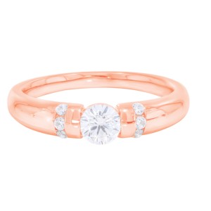 แหวนเพชรแนวโรแมนติกสำหรับผู้ชายแหวนแต่งงานประดับ0.50Ct โรสโกลด์14K - Product Image 1