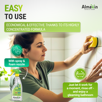 AlmaWin RTS 1 Nettoyant pour Salle de Bain 500ml Menthe Fraîche Efficace Contre le Tartre, les Résidus de Savon et la Saleté Détergent Végétalien Biologique