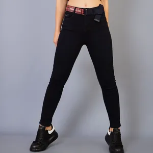 Boris Woman's Dark Blue Skinny Jeans Trousers Suitable for Daily Use It is Flexible %100 Cotton Denim