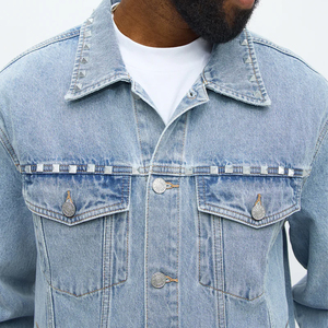 Veste en jean pour homme de qualité supérieure, vente chaude, coton de haute qualité, denim lourd, délavé à l'acide, avec poches - Product Image 3