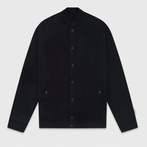 Veste universitaire noire personnalisée avec service OEM, design en laine de luxe à manches blanches, veste universitaire de baseball pour hommes, vente à chaud - Product Image 1