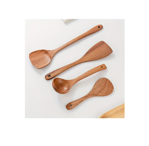 Wholesale Elegant Handicrafts <b>Wood</b> Spatula <b>Spoon</b> <b>Cooking</b> 4 Pieces & With Designer Handle Teak Utensils Set <b>Wood</b> Spatula - Product Image 2