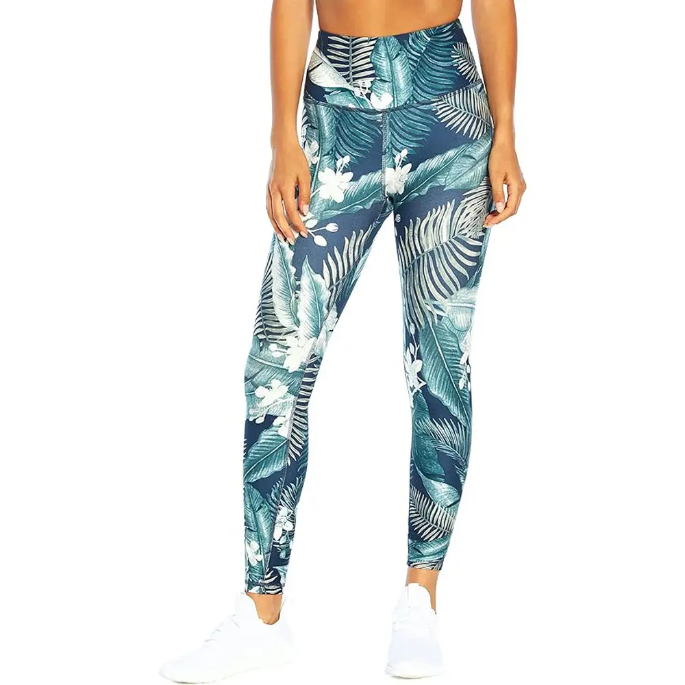 Fully Customized Sublimation Printed Women Leggings With Mid Waist & Hidden Pockets For Sale In Wholesale Rates