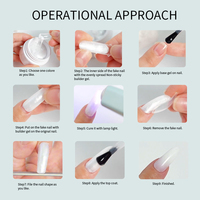 Vente en gros ODM/OEM, étiquette privée personnalisée, gel UV de construction pour extensions de manucure, 48 couleurs, non collant, de créateur français, écologique, DIY