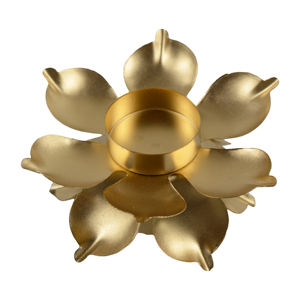 Porte-lumière T en fer doré à feuilles dorées Mini décoration design de salon Table à manger Bougeoirs en métal pour décoration de bougies - Product Image 4