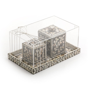 Safety Acrylic <b>Lid</b> Mother of Pearl Resin Design Home <b>Decor</b> Incense <b>Box</b> Tray Set Luxury Homemade Stylish Dinnerware Food Tray - Product Image 2