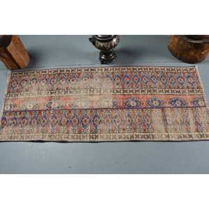 Clásico azul Beige 220X540 pies área grande Vintage Alfombra de lana turca respaldo de látex Patchwork pasillo diseño rectangular para adolescentes - Product Image 3