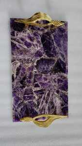 Bandeja decorativa de amatista moderna-Rectángulo de madera mármol plástico acero inoxidable para servir comida en el hogar para celebraciones de aniversario - Product Image 5