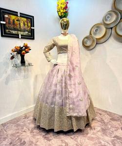 Designer Georgette Heavy Embroidery Work with Party Wear Lehenga Choli Wholesale Lowest Price Ethnic Garments Surat Alphanumero - Product Image 5
