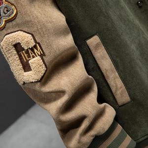 Manufacturer Pakistan Chamois Leather <b>Velvet</b> Waterproof Windproof <b>Men's</b> Winter Duty <b>Jacket</b> Design Sensibility Color Block - Product Image 3