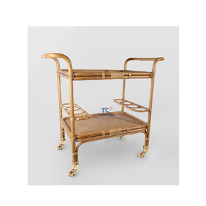 Wholesale High Quality Handmade Versatile Rattan Bar Trolley Modern Hotel <b>Furniture</b> From Viet Nam for <b>Kitchen</b> Use - Product Image 1