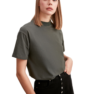 T-shirt personnalisé de haute qualité avec Logo, col rond, 100% coton, Slim, t-shirt femme, vente en gros, classique, blanc - Product Image 5