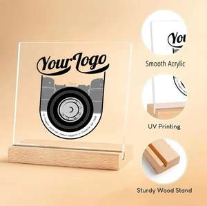 Exhibidor de Acrílico Moderno Personalizable 2025 con Base de Madera Elegante para Publicidad y Entornos Profesionales - Product Image 6