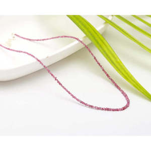 Collier de perles de diamant brut naturel rose non taillé 2-3mm, 16 pouces, bijoux en diamant non taillé - Product Image 5