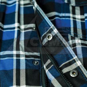 Chemises de travail en coton à manches longues OEM Chemise en flanelle personnalisée pour hommes Chemise décontractée à carreaux chaude - Product Image 6