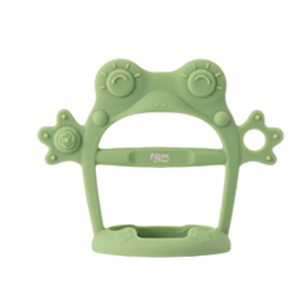 Mordedor de silicona Platino en forma de rana para bebés, mordedor de muñeca de grado alimenticio para pequeños adultos. - Product Image 1