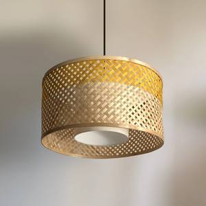 Abat-jour suspendu en bambou rustique fait à la main, écologique, design moderne, pour cuisine, salles à manger, restaurants - Product Image 4