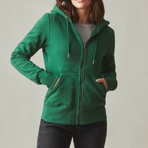 Sudaderas con capucha blancas sin mangas de algodón con logotipo personalizado de alta calidad para mujer, ropa de gimnasio, bordado informal liso con estampado Dtg - Product Image 1