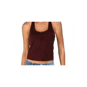 Top Corto Halter da Donna Lucky Brand Rosso Scuro Taglia Piccola con Vita Naturale e Caratteristica Traspirante - Product Image 2