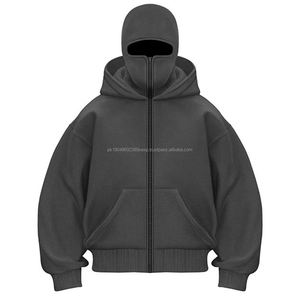 Balaclava et sweats à capuche zippés style ninja, avec logo personnalisé, en polaire tendance, masques de ski intégrés, pour hommes, avec masque intégré et manches longues - Product Image 5