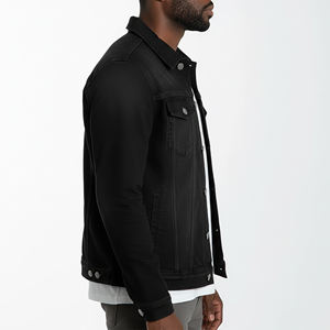 Veste en jean lourde tendance, nouvelle arrivée 2025, vêtements décontractés, logo brodé personnalisé, fermeture à boutons - Product Image 3