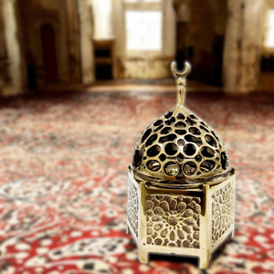 Brûleur d'encens antique islamique B 217 en laiton coulé, reproduction religieuse, diffuseur d'aromathérapie, porte-encens Zahereen 6 pouces - Product Image 1