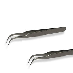 Pince à cils volume vente en gros pince à épiler professionnelle en acier inoxydable incurvée en L pointes inclinées volume d'extension de cils pince à épiler à 90 degrés - Product Image 4