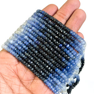 Cuentas Redondas Facetadas de Zafiro Azul Natural Sombreado de 4-6 mm, Cuentas de Piedras Preciosas Sueltas de Zafiro para la Fabricación de Joyas, Suministros al por Mayor - Product Image 4