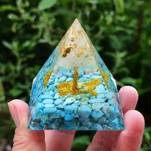 Pirámide de Cristal Blanco del Árbol de la Vida, Energía Positiva, Chakra, Reiki, Turquesa, Orgón, Protección EMF, Regalo de Sanación - Product Image 2