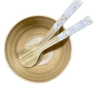 Ustensiles de cuisine du Vietnam en gros ODM filé bambou vadrouille incrustation saladier avec serveurs pour vaisselle de table restaurant fait à la main de haute qualité - Product Image 2