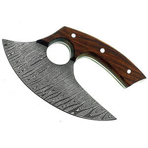 Hacha de pizza de acero de alto carbono hecha a mano nueva llegada personalizada al por mayor con vaina de cuero hacha de pizza forjada a mano cuchillo Ulu hombres - Product Image 1