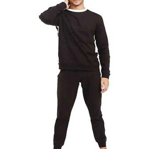 Wholesale Custom logo Men's Cotton Blank Plain Tracksuit <b>Cropped</b> Boxy <b>Zip</b> <b>up</b> <b>Hoodie</b> and Flared Sweatpants Set Sweat Suits Men - Product Image 1