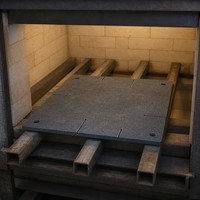 Plaque carrée à fentes emboîtable en carbure de silicium pour meubles de four réfractaire, avec trous de montage, pour soudage et découpe en four céramique