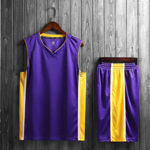 Uniforme de basket-ball à séchage rapide de haute qualité pour hommes Lakers Jersey ensemble de vêtements de sport vente en gros directe d'usine avec logo personnalisé - Product Image 5