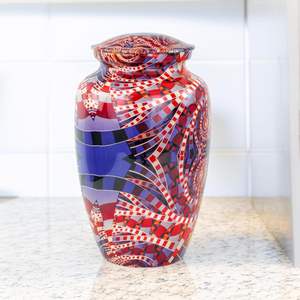 Red Concussion Mix Handcrafted Cremation <b>Keepsake</b> Urn for <b>Ashes</b> Metal Urn for Human <b>Ashes</b> Burial Urn for Adult <b>Ashes</b> Custom Size - Product Image 2