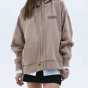 Sudaderas clásicas con capucha de algodón para mujer, estilo de hombro caído, jersey de cuello alto de gran tamaño, Sudadera con capucha, ajuste holgado personalizado en diferentes colores - Product Image 5