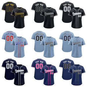 Camisetas de Béisbol Personalizadas al por Mayor, Transpirables, Antibacterianas, de Secado Rápido, 100% Poliéster, Lisas, con Estampado Personalizado - Product Image 4