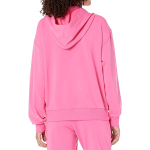 Sweat à capuche en coton tricoté pour femme, molleton épais, logo personnalisé, OEM, coupe ample, ensemble chaud d'hiver avec position du logo sur le devant - Product Image 5