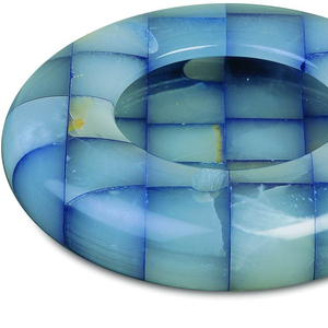 ที่เขี่ยบุหรี่หินอ่อนนิลในร่มที่เขี่ยบุหรี่รูปทรงกลมทำด้วยมือ - Product Image 1