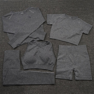 Abbigliamento sportivo abbigliamento sportivo 5 pezzi Sport palestra tute a buon mercato all'ingrosso su misura elegante Fitness donne calde senza soluzione di continuità set di Yoga - Product Image 3