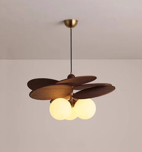 Lámpara de Techo de Madera Maciza de Estilo Retro Francés, Diseño de Frijol Mágico, Minimalista, Colgante de Ratán, LED, Tamaño Mediano para Sala de Estar - Product Image 2