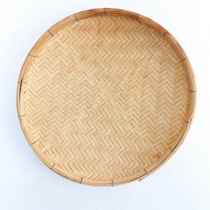 Plateaux en bambou faits à la main, plateaux de service décoratifs faits à la main, plats, plateaux ronds, panier de décoration - Product Image 6