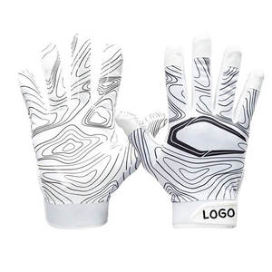 Gants de football américain imprimés personnalisés de haute qualité 100% cuir tissu respirant concevoir votre propre logo - Product Image 4