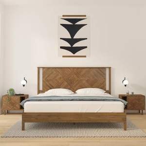 Artisan Teak Wood Platform <b>Bed</b> <b>Frame</b> - Product Image 1